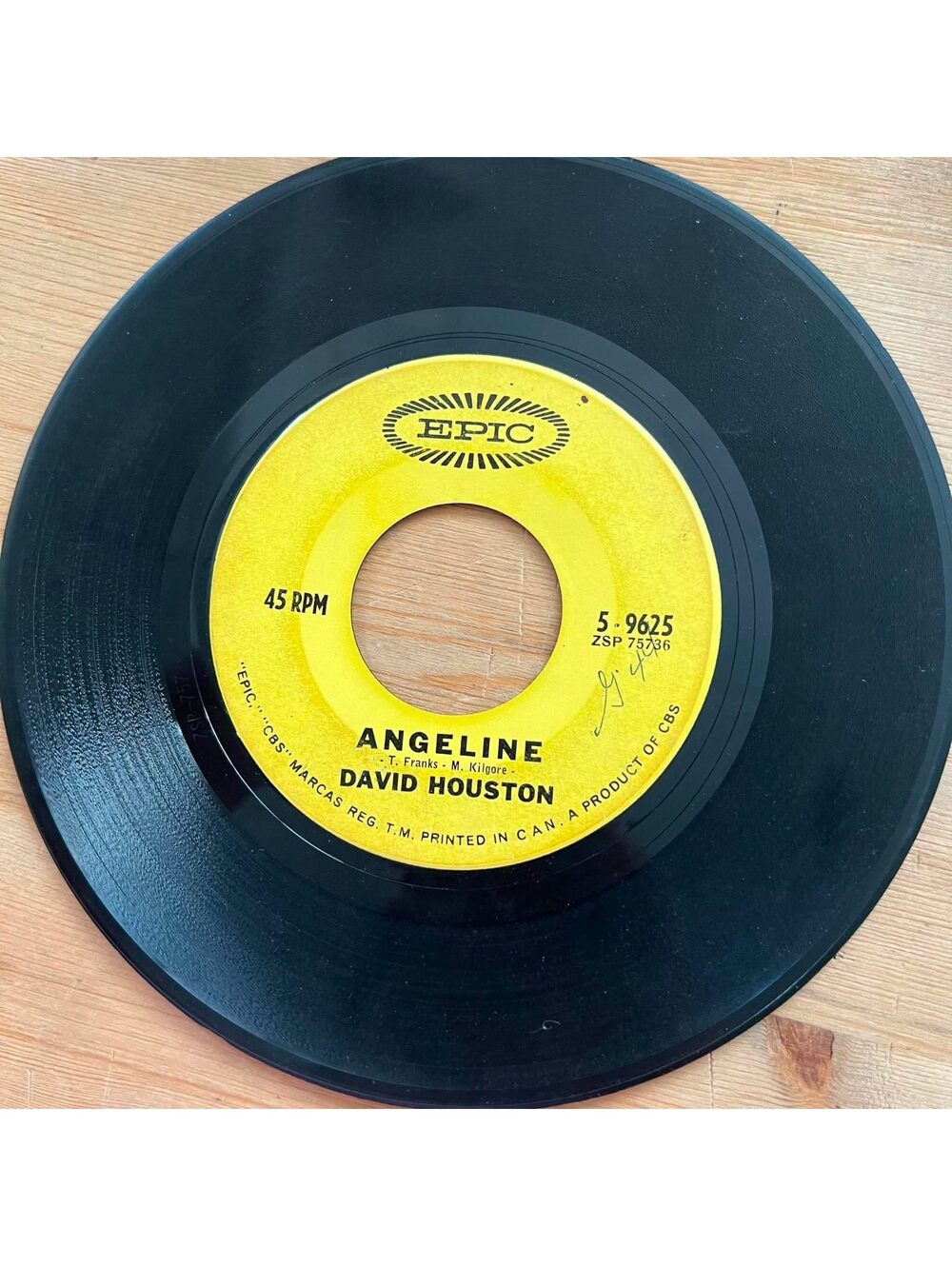 David Houston - Angeline/Mountain of Love 45rpm VG+ R08